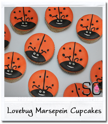 Lieveheers Beestje Marsepein/Fondant Cupcakes
