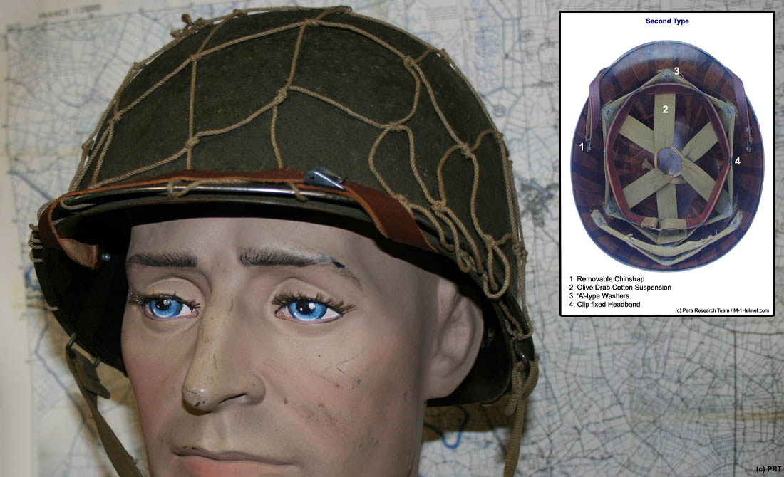 M-1 Helmet - Wide Mesh Helmet Net - 2nd Type High Pressure Liner Detail